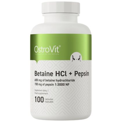 OstroVit  Betaine HCl + Pepsin  [100 капсули, 100 Дози]