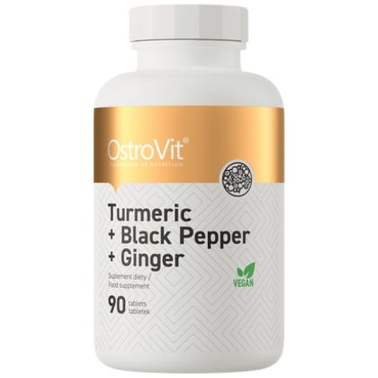 OstroVit  Turmeric + Black Pepper + Ginger  [90 Таблетки, 90 Дози]