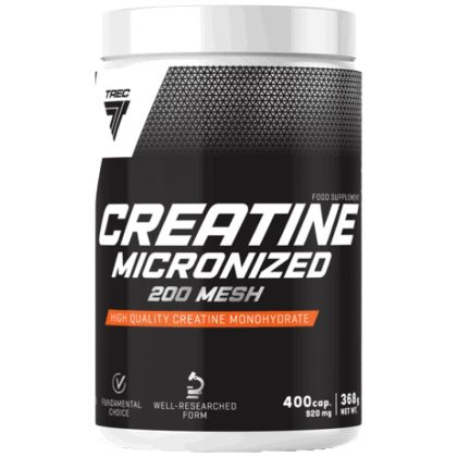 Trec Nutrition  Creatine Micronized 200 Mesh | High Quality Creatine Monohydrate Caps  [400 капсули, 66 Дози]