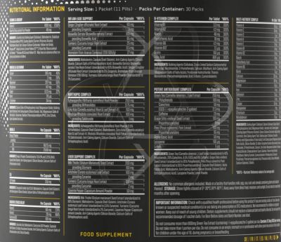 Applied Nutrition  Black Stak | The Ultimate Health Pack  [30 Пакета, 30 Дози]
