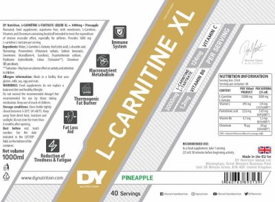 Dorian Yates Nutrition  L-Carnitine XL Liquid  [1000 мл, 40 Дози]