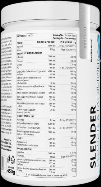 Dorian Yates Nutrition  Slender / Cellulite & Fat Burner / Ultimate Matrix  [450 грама, 60 Дози]
