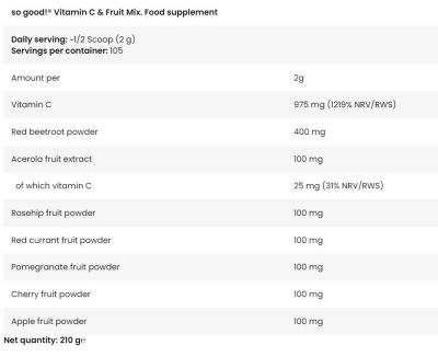 FA Nutrition  Vitamin C & Fruit Mix | So Good! Series  [210 грама, 105 Дози]