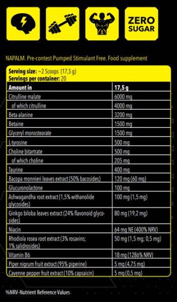 FA Nutrition  Xtreme Napalm Pre-Contest / Pumped - Stimulant Free  [350 грама, 20 Дози]