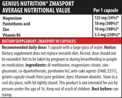 Genius Nutrition  ZMA Sport  [90 капсули]