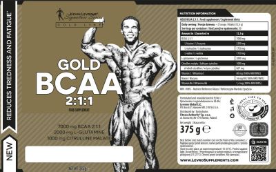 Kevin Levrone  Gold BCAA 2:1:1 | with Glutamine & Citrulline  [375 грама, 30 Дози]
