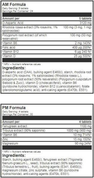 Kevin Levrone  LevroTEST AM/PM Formula  [2 x 120 Таблетки, 30 Дози]