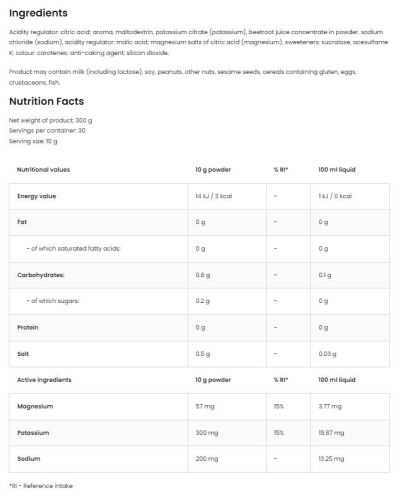 OstroVit  Aqua Kick / Advanced Hydration - Electrolyte  [300 грама, 30 Дози]