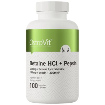 OstroVit  Betaine HCl + Pepsin  [100 капсули, 100 Дози]