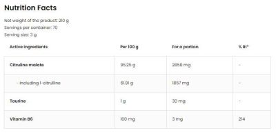OstroVit  Citrulline Malate Powder  [210 грама, 70 Дози]