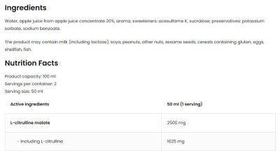 OstroVit  Citrulline Shot | 5000 mg L-Citrulline Malate  [100 мл, 2 Дози]