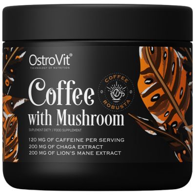 OstroVit  Coffee with Mushroom | Natural Robusta with Chaga, Lion's Mane, Caffeine & L-Theanine  [150 грама, 21 Дози]