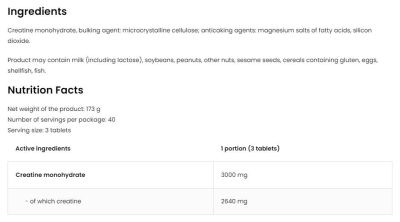 OstroVit  Creatine Monohydrate Tabs 3000  [120 Таблетки, 40 Дози]
