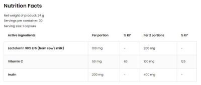 OstroVit  Lactoferrin LFS 90%  [60 капсули, 60 Дози]