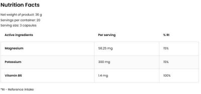 OstroVit  Magnesium Citrate + Potassium + B6 P-5-P Blisters  [60 капсули, 20 Дози]