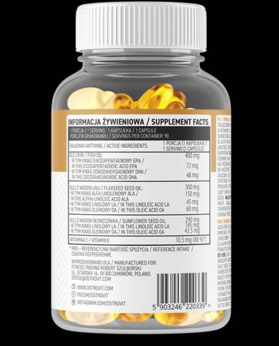 OstroVit  Omega 3-6-9  [90 Гел капсули, 90 Дози]