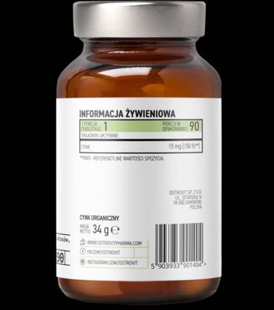 OstroVit  Organic Zinc Picolinate 15 mg  [90 Таблетки, 90 Дози]