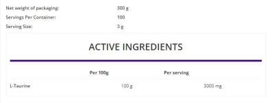 OstroVit  Taurine Powder  [300 грама, 100 Дози]