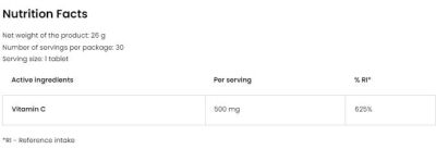 OstroVit  Vitamin C 500 mg  [30 Таблетки, 30 Дози]