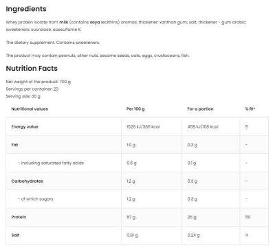 OstroVit  Whey Protein Isolate  [700 грама, 23 Дози]