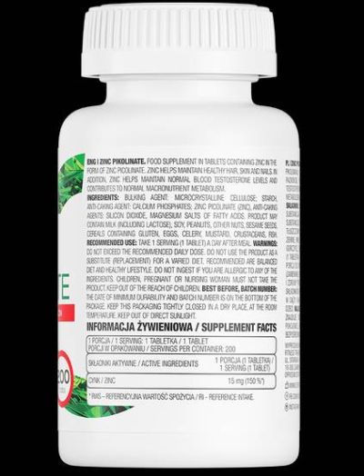 OstroVit  Zinc Picolinate 15 mg / Limited Edition  [200 Таблетки, 200 Дози]