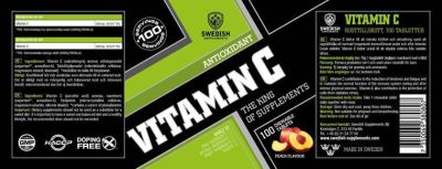 SWEDISH Supplements  Vitamin C 500 mg  [100 Дъвчащи таблетки, 100 Дози]