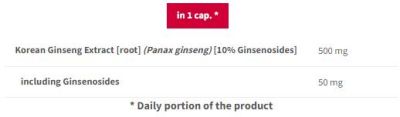 Trec Nutrition  Korean Ginseng 500 mg  [90 капсули, 90 Дози]